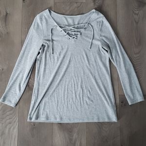 Old Navy grey lace up top